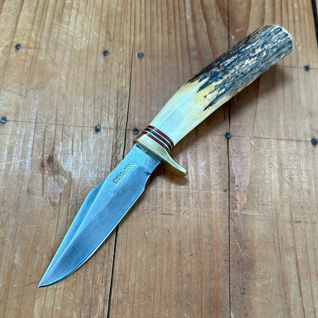 Randall Made Knives Model 8-4 Trout & Bird Carbon Steel Stag 1960s-70s?