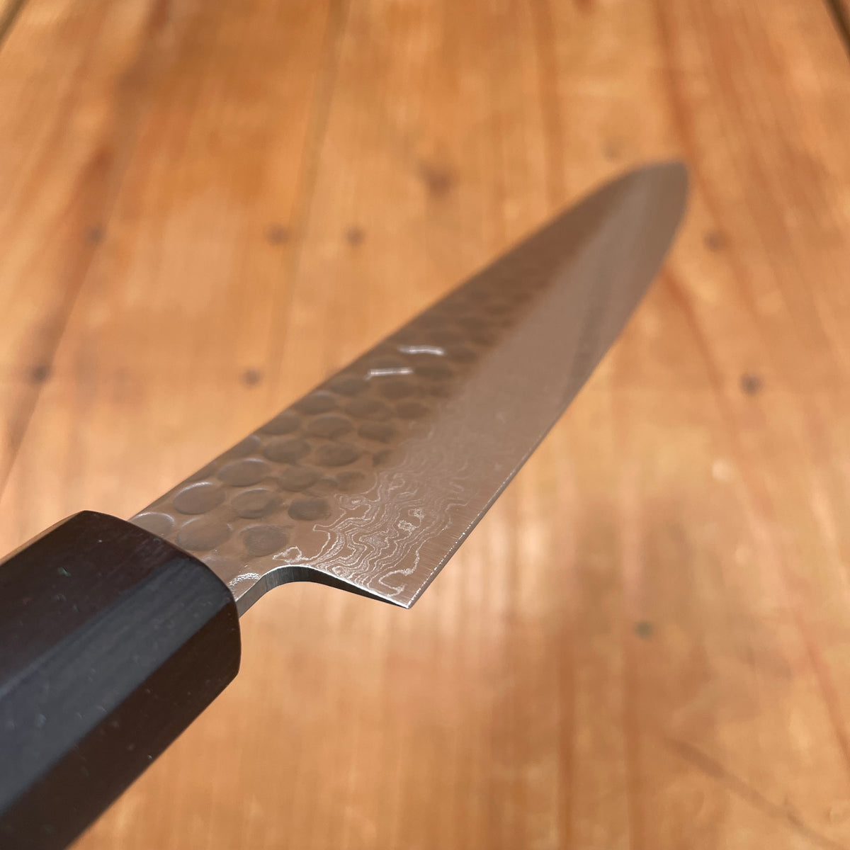 Hitohira HG 150mm Petty Stainless Tsuchime Damascus Rosewood Handle