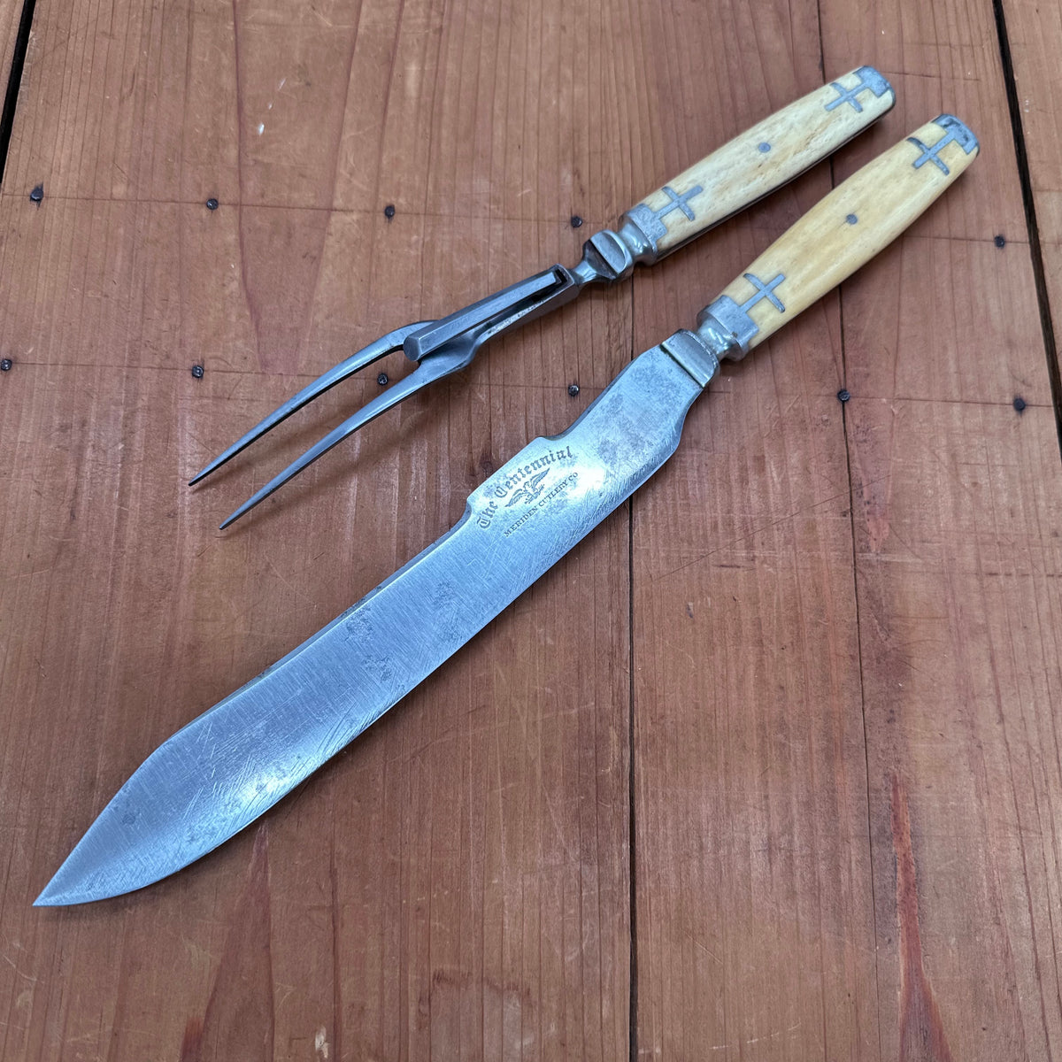 Meriden Cutlery Co Carving Set "The Centennial" 1876 Centennial
