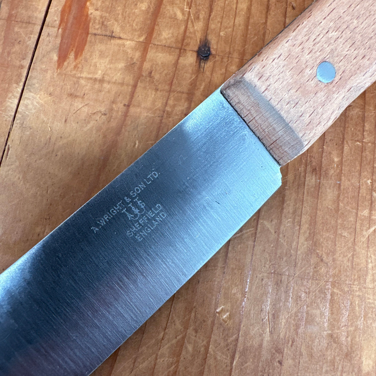 New Vintage A Wright 6" Boning Trimming Carbon Steel Beechwood Sheffield