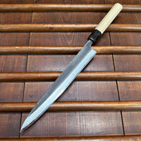 Wakui 240mm Sujihiki V2 Carbon Kurouchi Nashiji Ho Octagonal