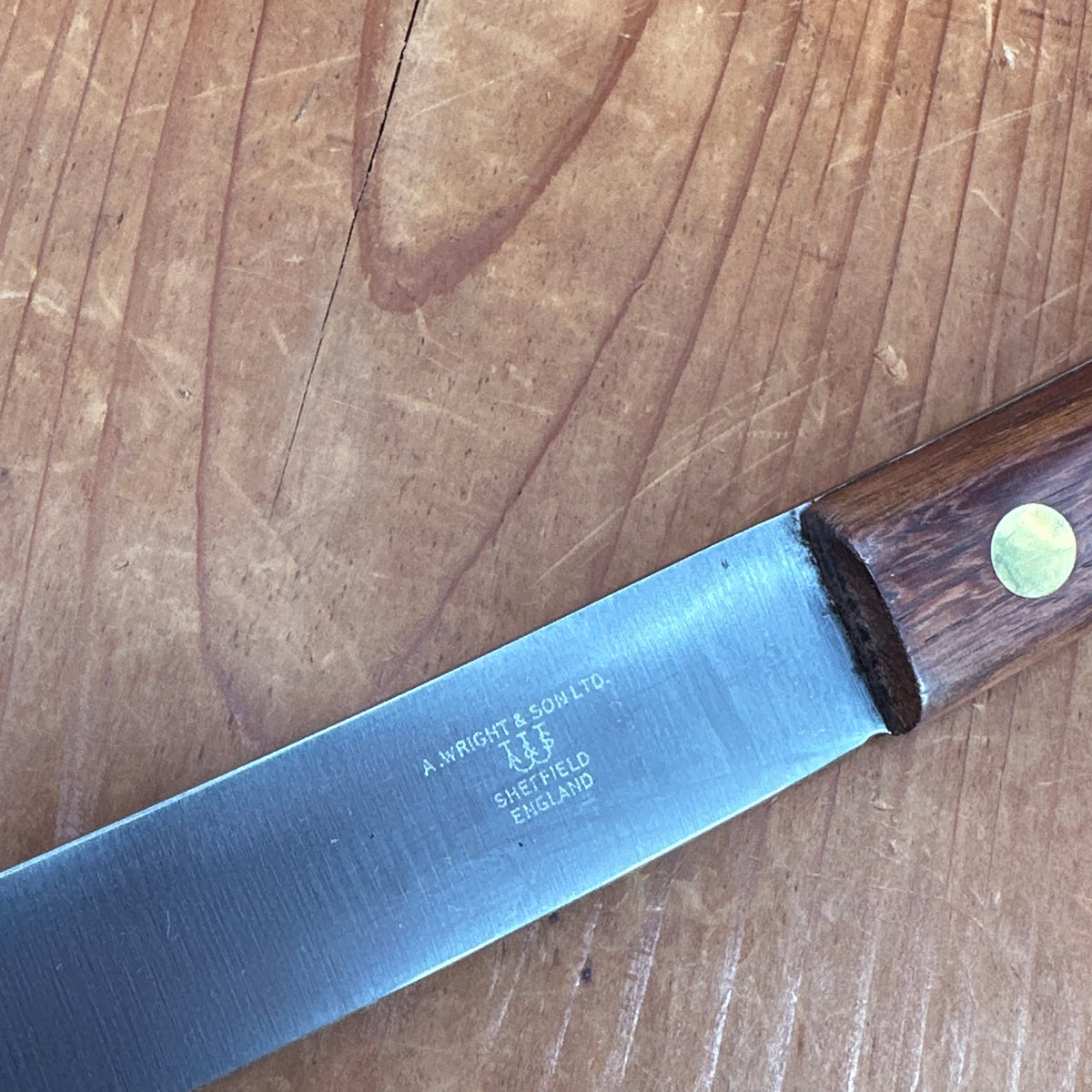 New Vintage A Wright 7" Boning / Trimming Carbon Steel Rosewood Sheffield