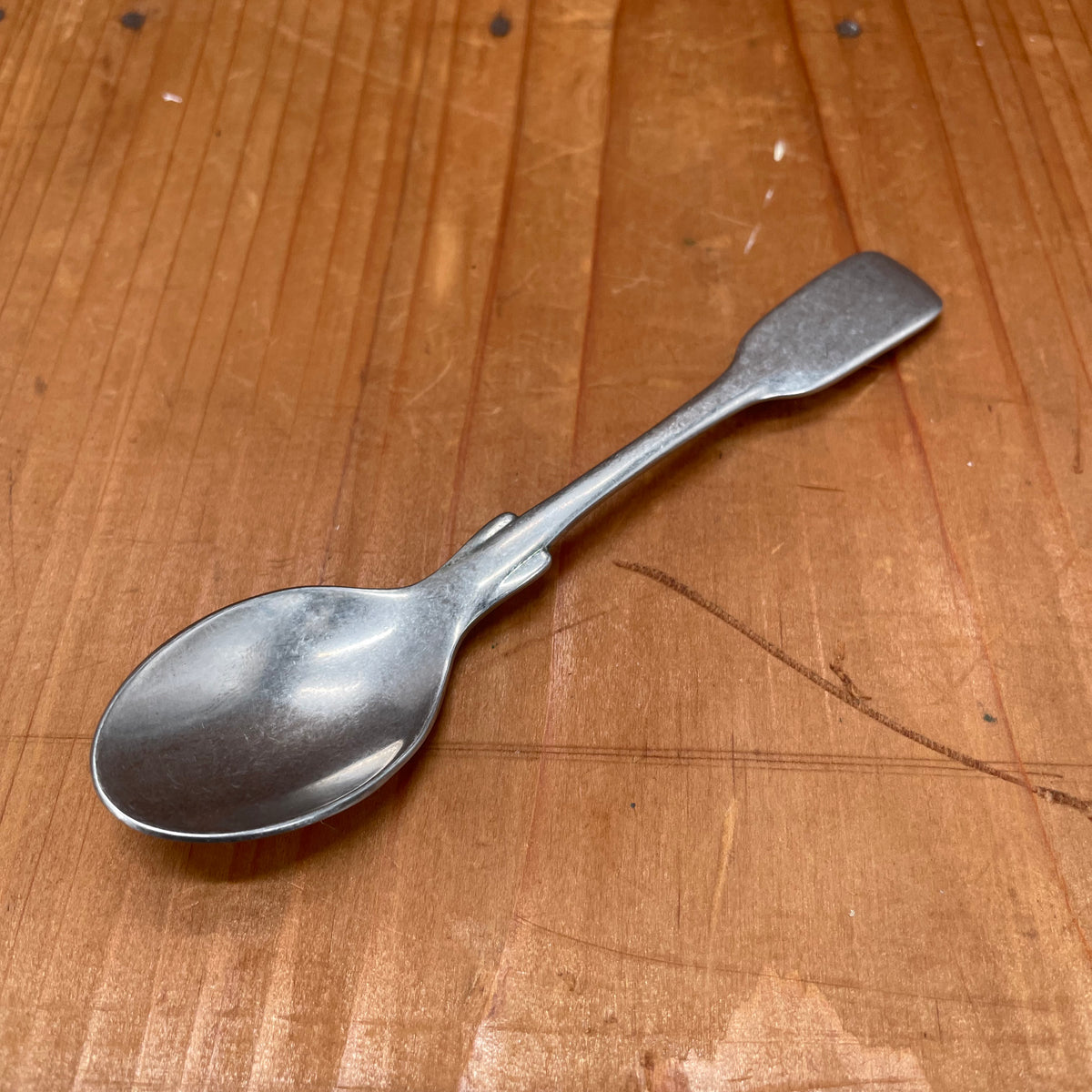 Old English Fiddle Coffee Spoon Stainless Yorkshire Rose Tumbled Finish