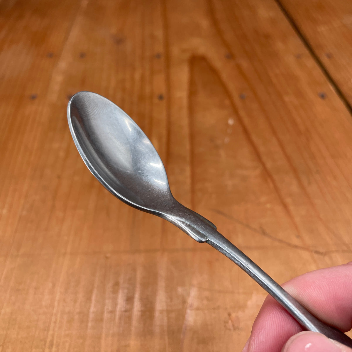 Old English Fiddle Coffee Spoon Stainless Yorkshire Rose Tumbled Finish