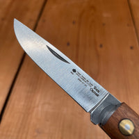 Friedr Herder 3 1/2” Sodbuster/Miner’s Jack Drop Point Carbon Lockback Sapele Wood Handle
