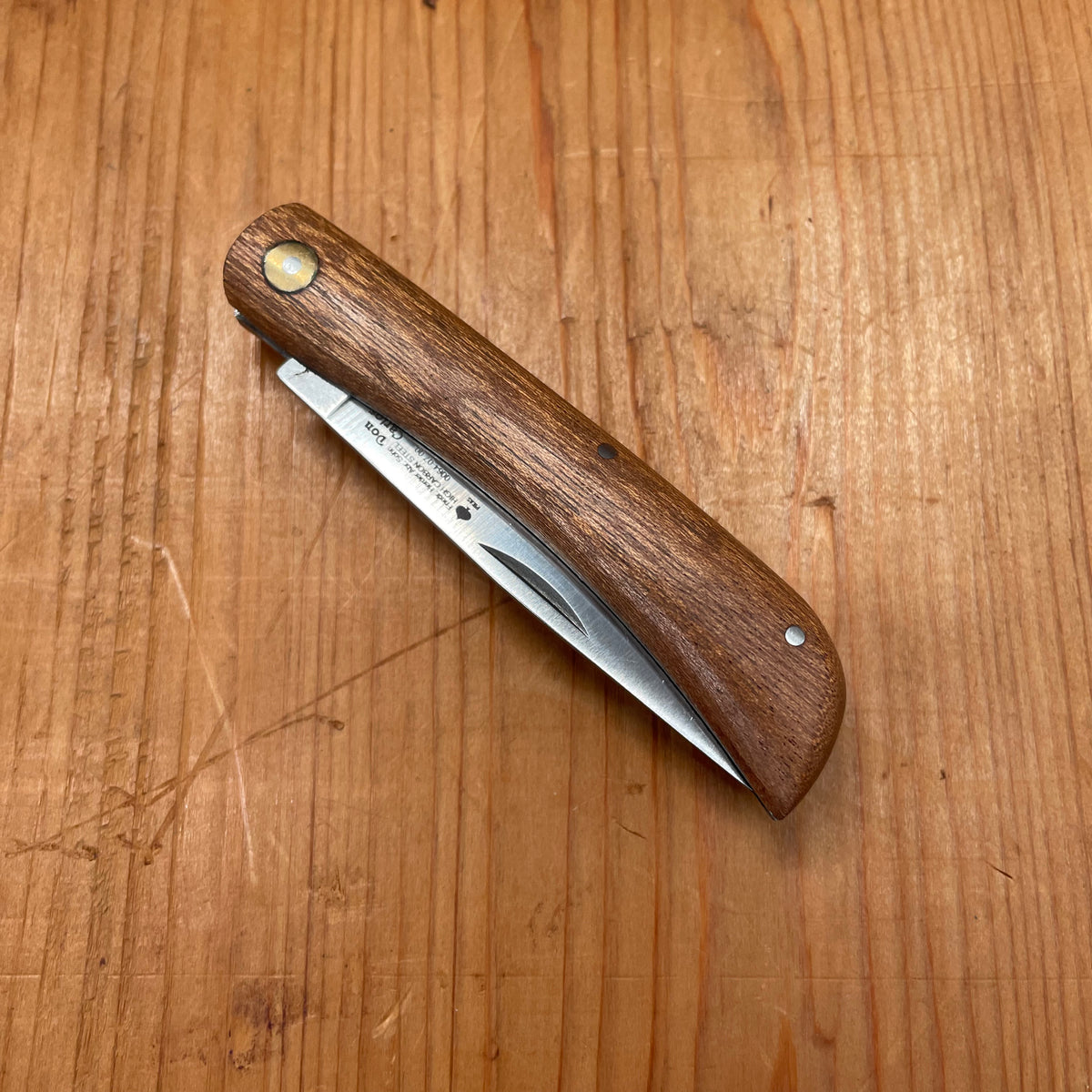 Friedr Herder 3 1/2” Sodbuster/Miner’s Jack Drop Point Carbon Lockback Sapele Wood Handle