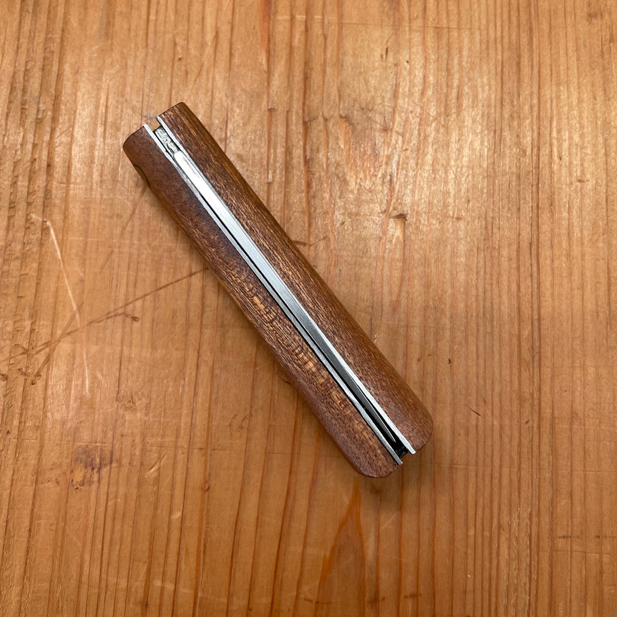 Friedr Herder 3 1/2” Sodbuster/Miner’s Jack Drop Point Carbon Lockback Sapele Wood Handle