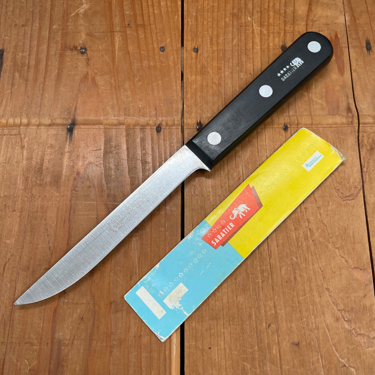 New Old Stock Sabatier 4 Star 5.5" Boning Knife Carbon Steel 1970's