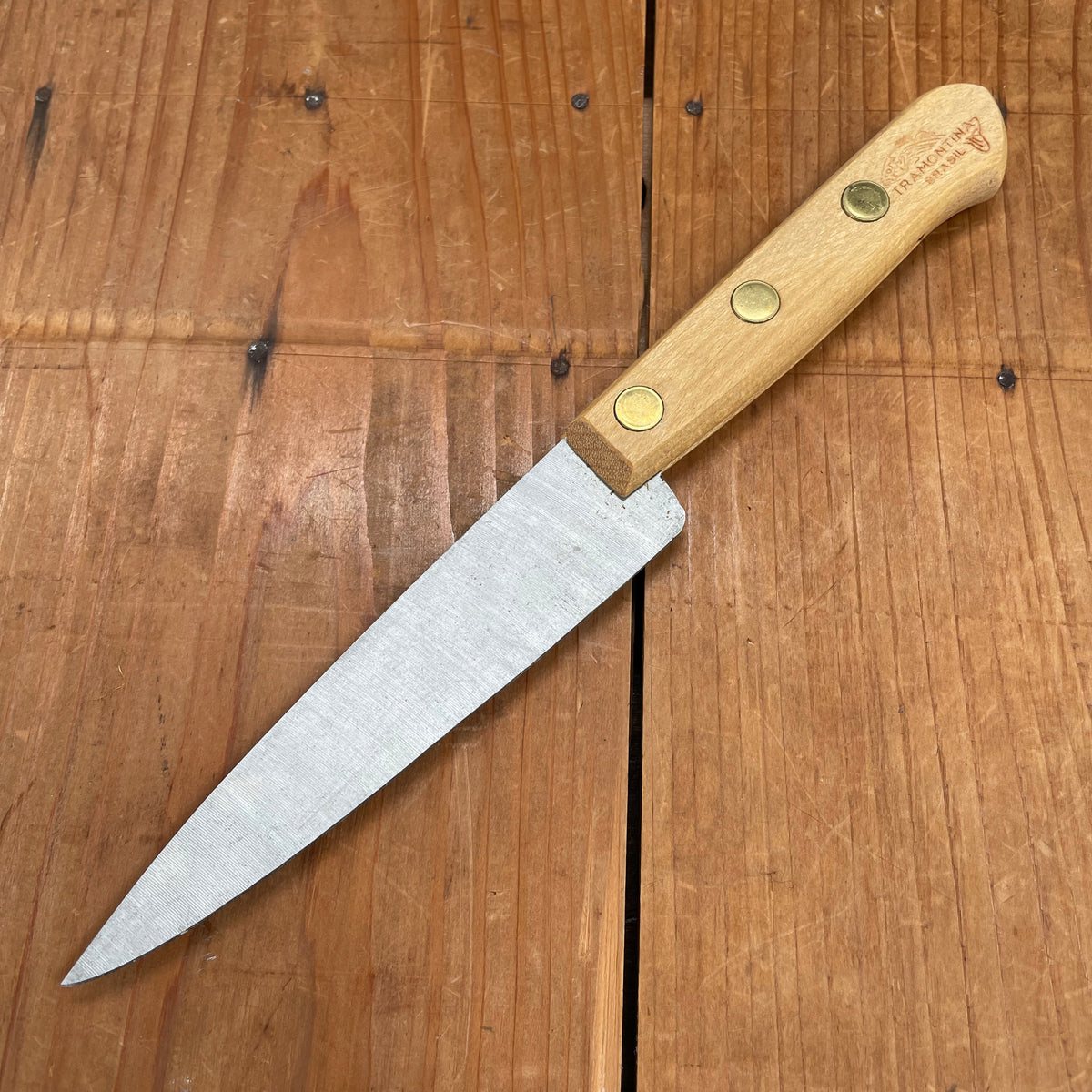 New Vintage Tramontina 5" Chef Knife Carbon Steel Brazil 1970's