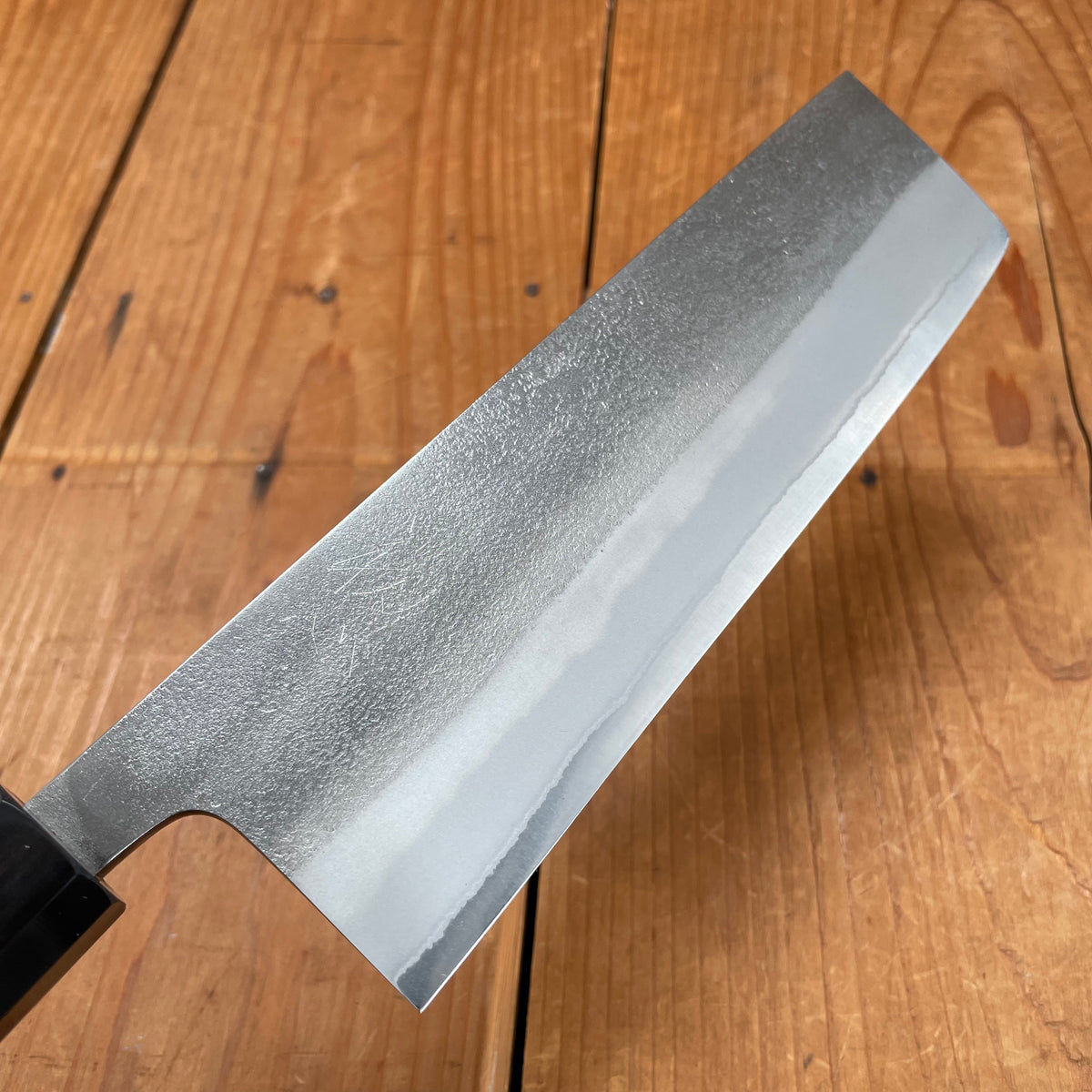 Yoshikane Hamono 165mm Nakiri Shirogami 2 Nashiji Teak Handle