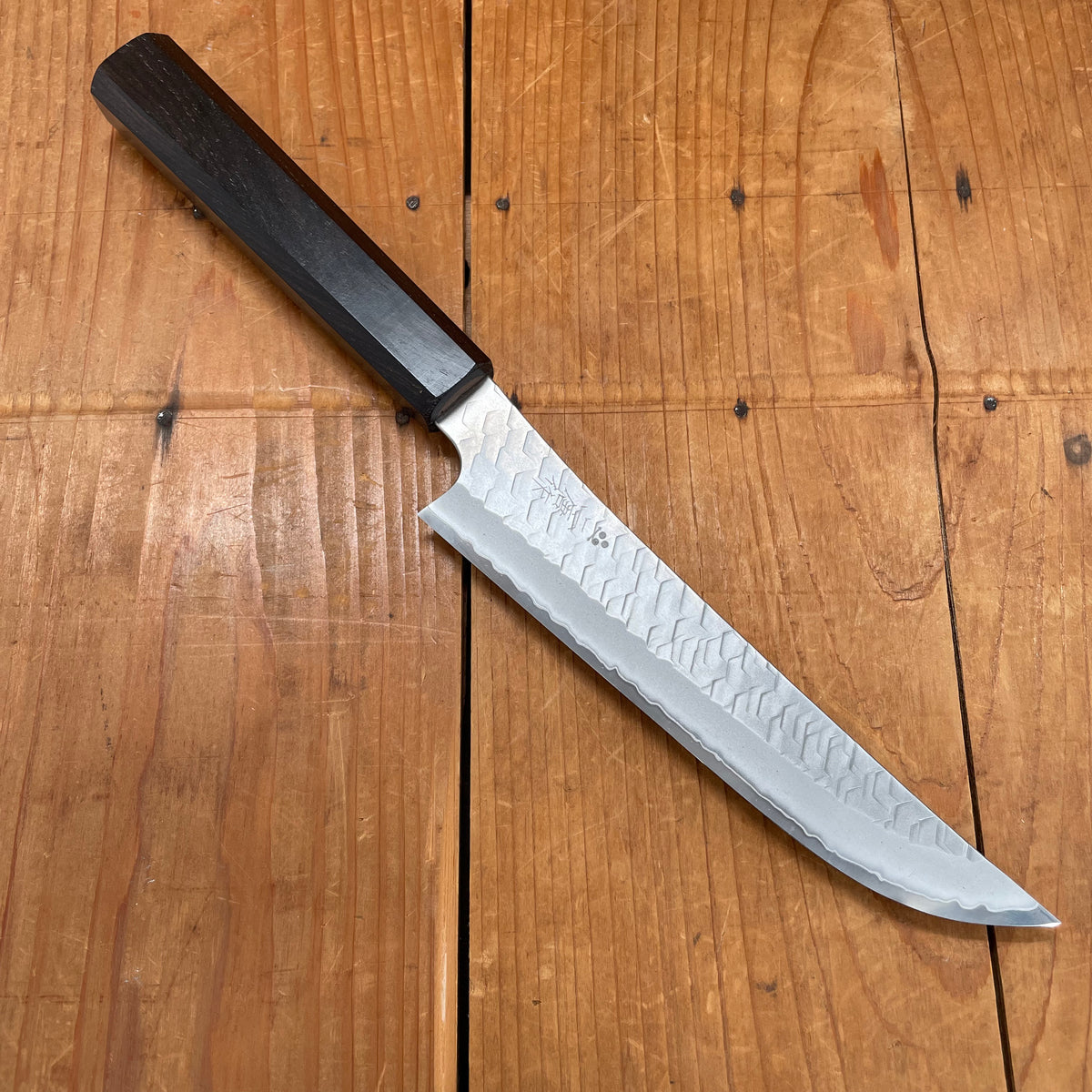 Nigara Hamono 170mm Butcher Knife SG2 Migaki Tsuchime Ebony Handle