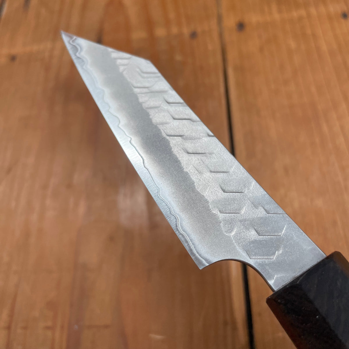 Nigara Hamono 95mm Kiritsuke Petty SG2 Migaki Tsuchime Ebony Handle