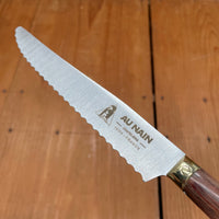 Au Nain Table Knife Set Serrated Stainless Palissander Handles with Box - 4 Pieces