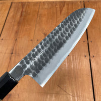 Hitohira Hinode 180mm Santoku Shirogami 2 Tsuchime Ho Wood (D-Shape)