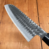 Hitohira Hinode 180mm Santoku Shirogami 2 Tsuchime Ho Wood (D-Shape)
