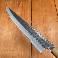 Hitohira Ajikataya 270mm Sujihiki Shirogami 2 Tsuchime Ho Wood (D-Shape)