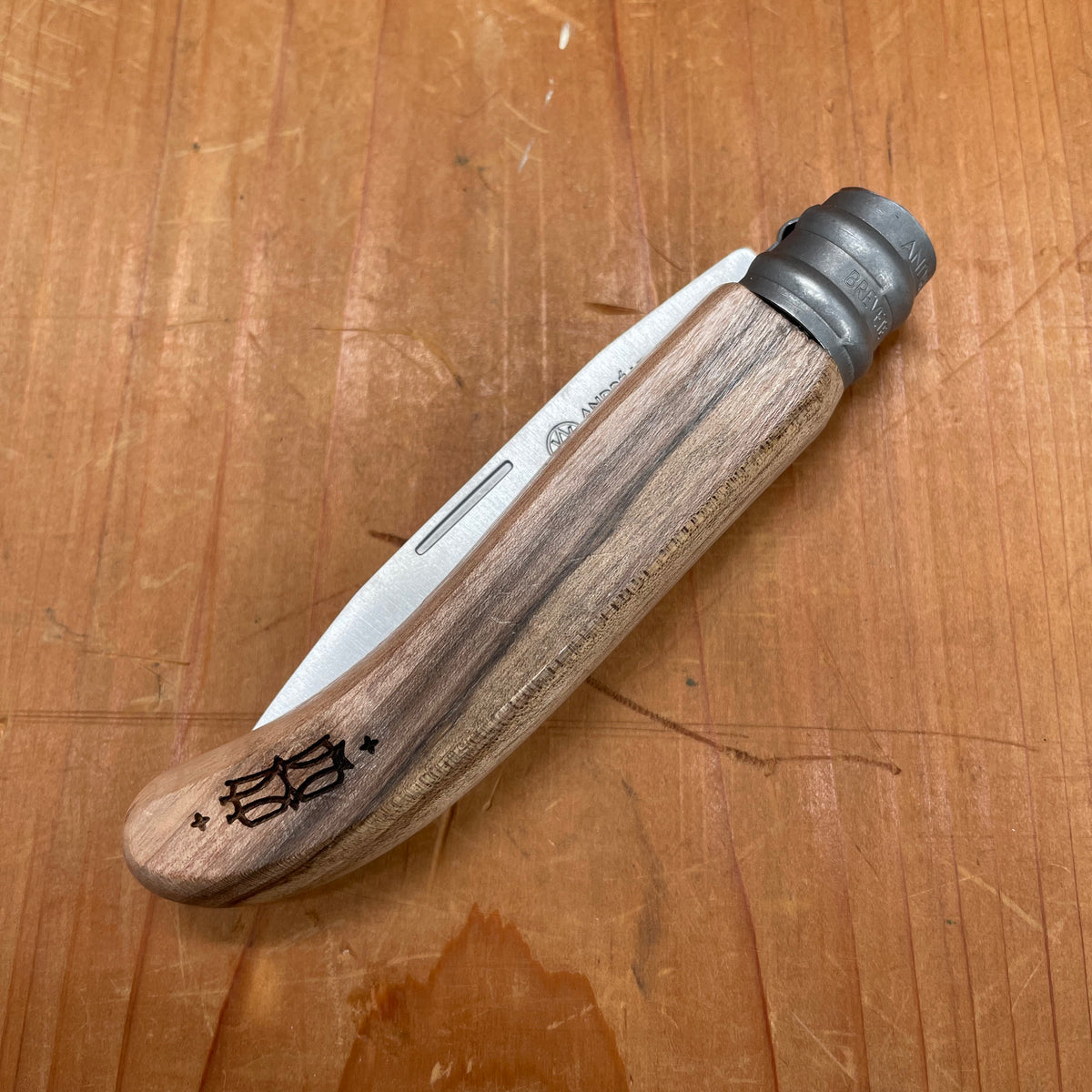 André Verdier L'Alpage 8.5cm Stainless Steel Folding Knife Walnut Handle