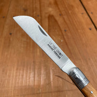 André Verdier Tiré-Droit 9cm Sheepsfoot Stainless Lockback Olive Handle