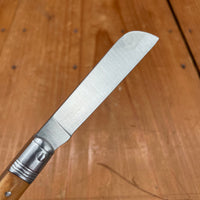 André Verdier Tiré-Droit 9cm Sheepsfoot Stainless Lockback Olive Handle