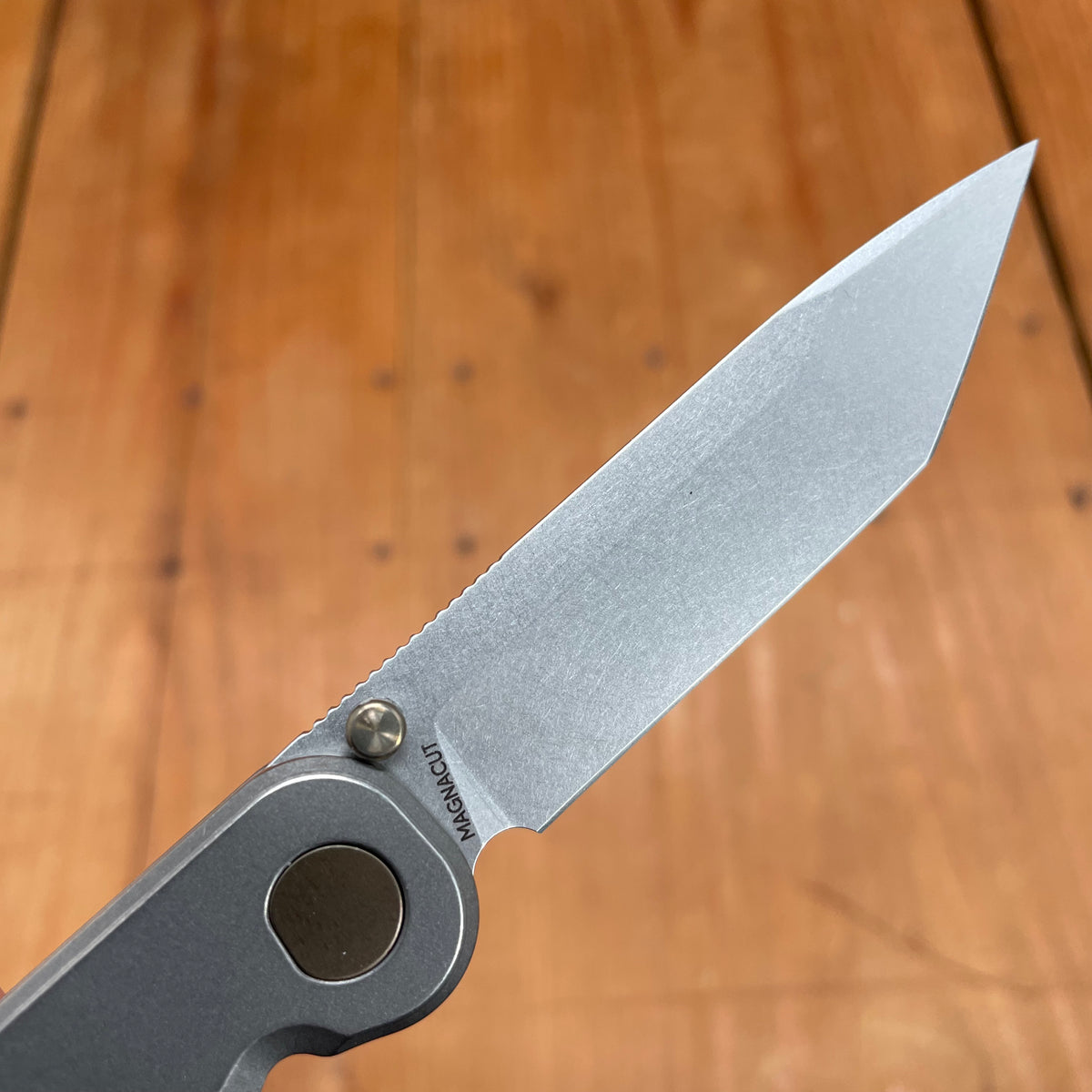 Tactile Rockwall Thumbstud Tanto Titanium Stonewash + Bronze MagnaCut