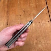 Tactile Rockwall Thumbstud Tanto MagnaCut Liner Lock Titanium Stonewash and Bronze Handle