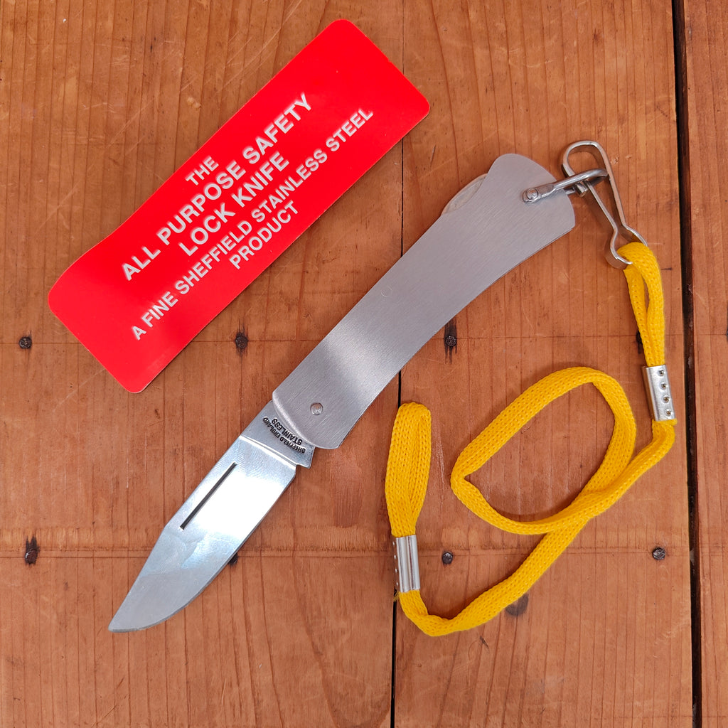 New Vintage The All Purpose Safety Lock Knife 4" Lockback All Stainles