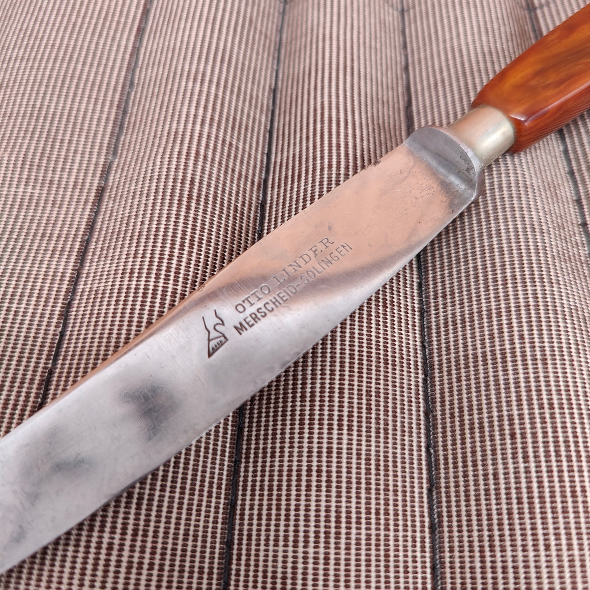 Vintage Otto Linder Merscheid-Solingen Luncheon Knife Set Carbon Bakelite? Germany 1930? - Set of 6