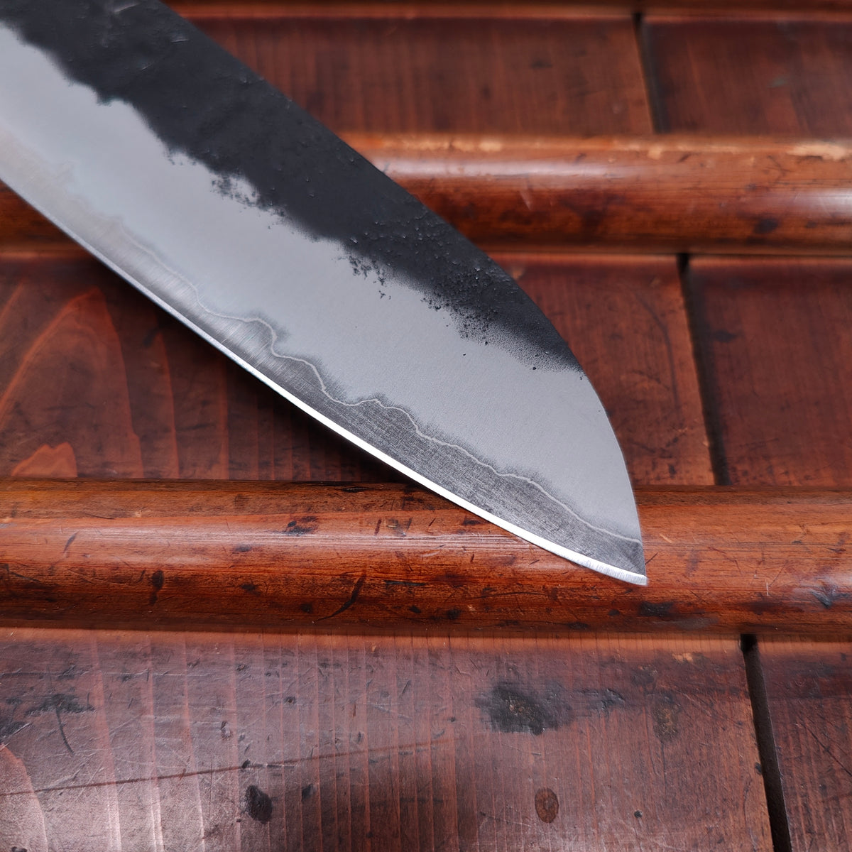 Hitohira Futana SB 170mm Santoku Aogami Super Kurouchi Cherry Wood