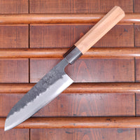 Hitohira Futana SB 170mm Santoku Aogami Super Kurouchi Cherry Wood