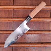 Hitohira Kikuchiyo Izo 180mm Santoku Ginsanko Yakusugi Cedar Handle