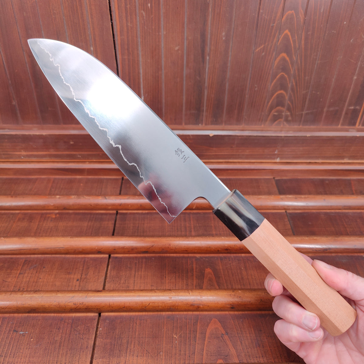 Hitohira Kikuchiyo Izo 180mm Santoku Ginsanko Yakusugi Cedar Handle