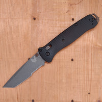Benchmade 537SGY-03 Bailout Serrated Tanto CPM-M4 AXIS Lock Crater Black Aluminum Handle