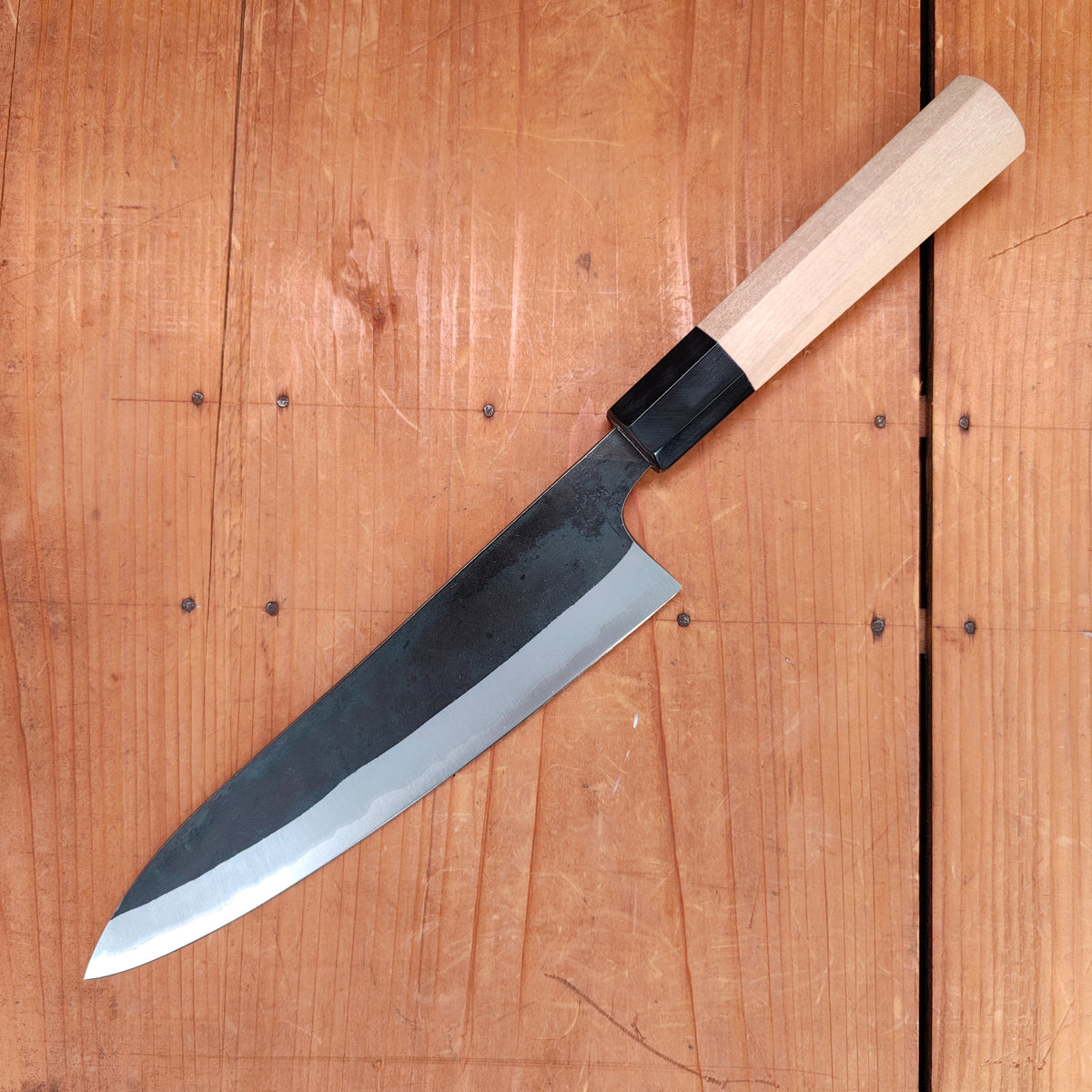 Kaneshige Hamono 210mm Gyuto Stainless Clad Aogami 2 Kurouchi Ho Wood Handle