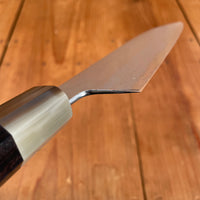 Yoshikazu Tanaka 180mm Santoku Shirogami 1 Damascus Ebony