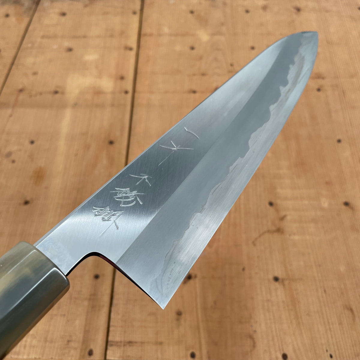 Hitohira Tanaka Kyuzo 240mm Gyuto Stainless Clad Aogami 1 Taihei Makassar Ebony Handle