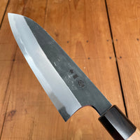 Hitohira Togashi 165mm Santoku Aogami 2 Kurouchi Cherry Handle Ebony End