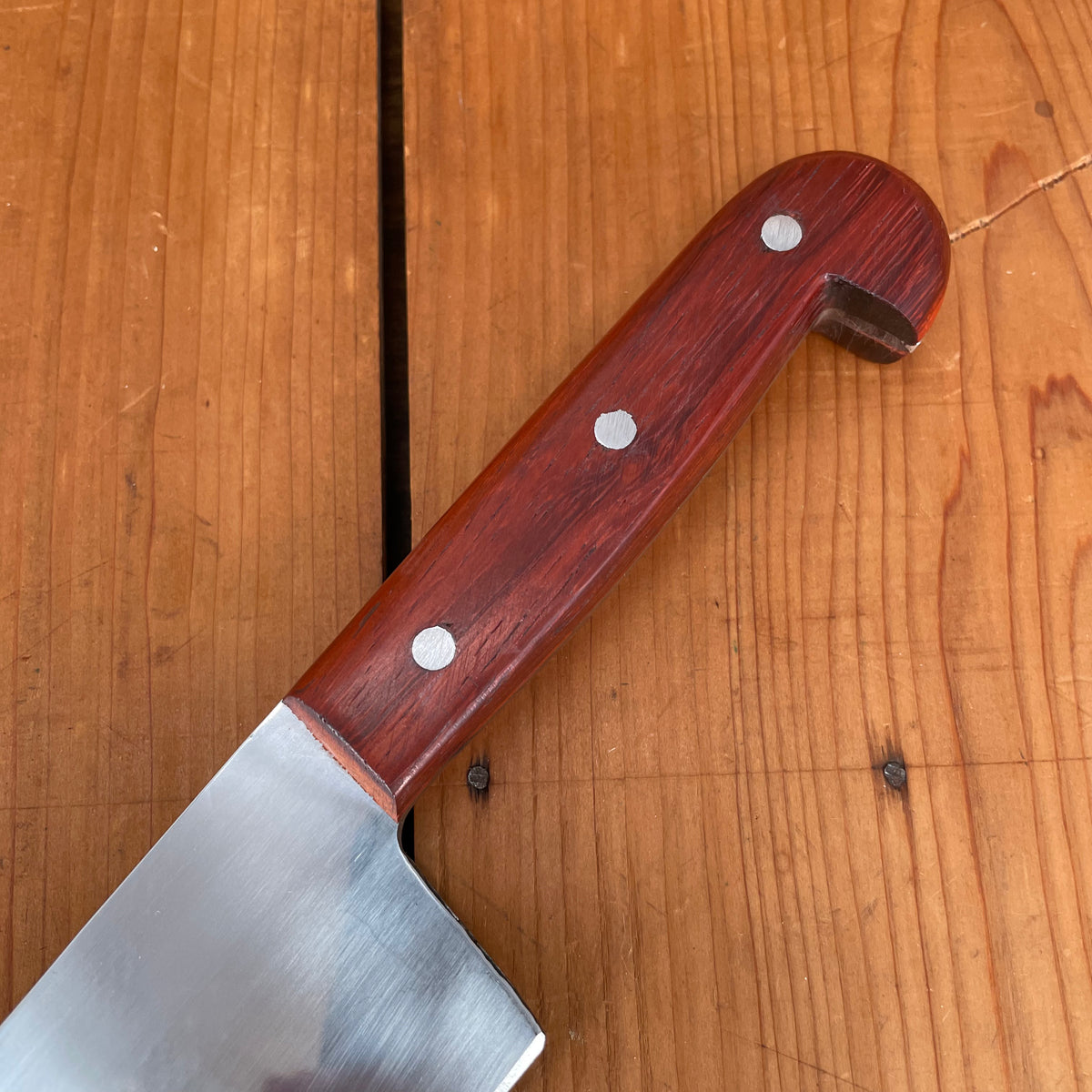 J Adams 12" Chef Knife Carbon Steel Pinned Padauk Wood