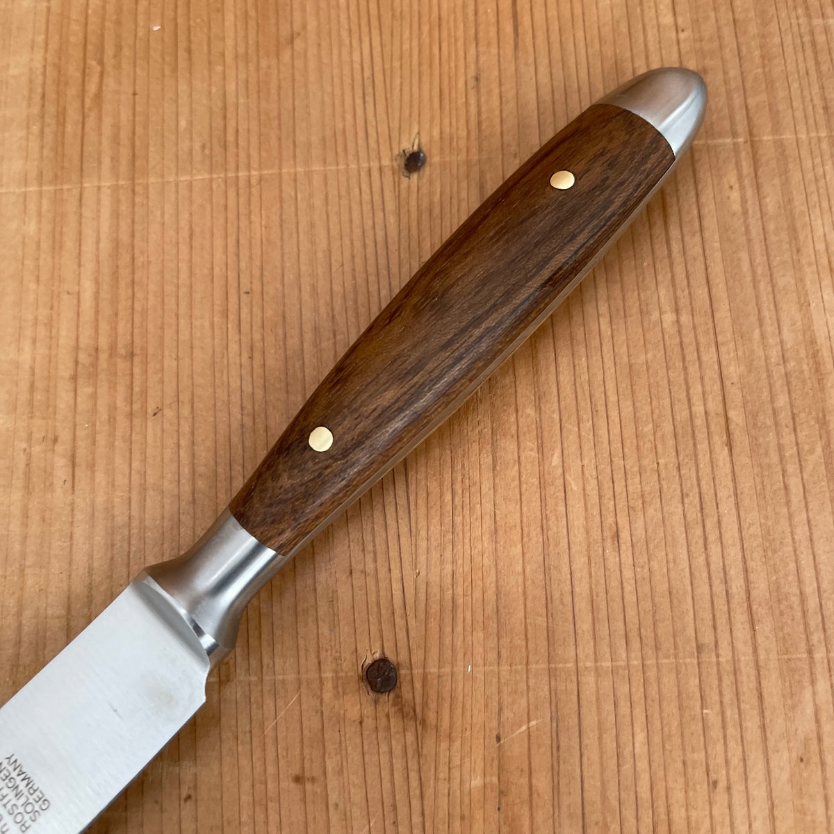 Eichenlaub Forged Tableware Steak Knife Set Stainless Dark Oak Matte Handles - 6 Pieces