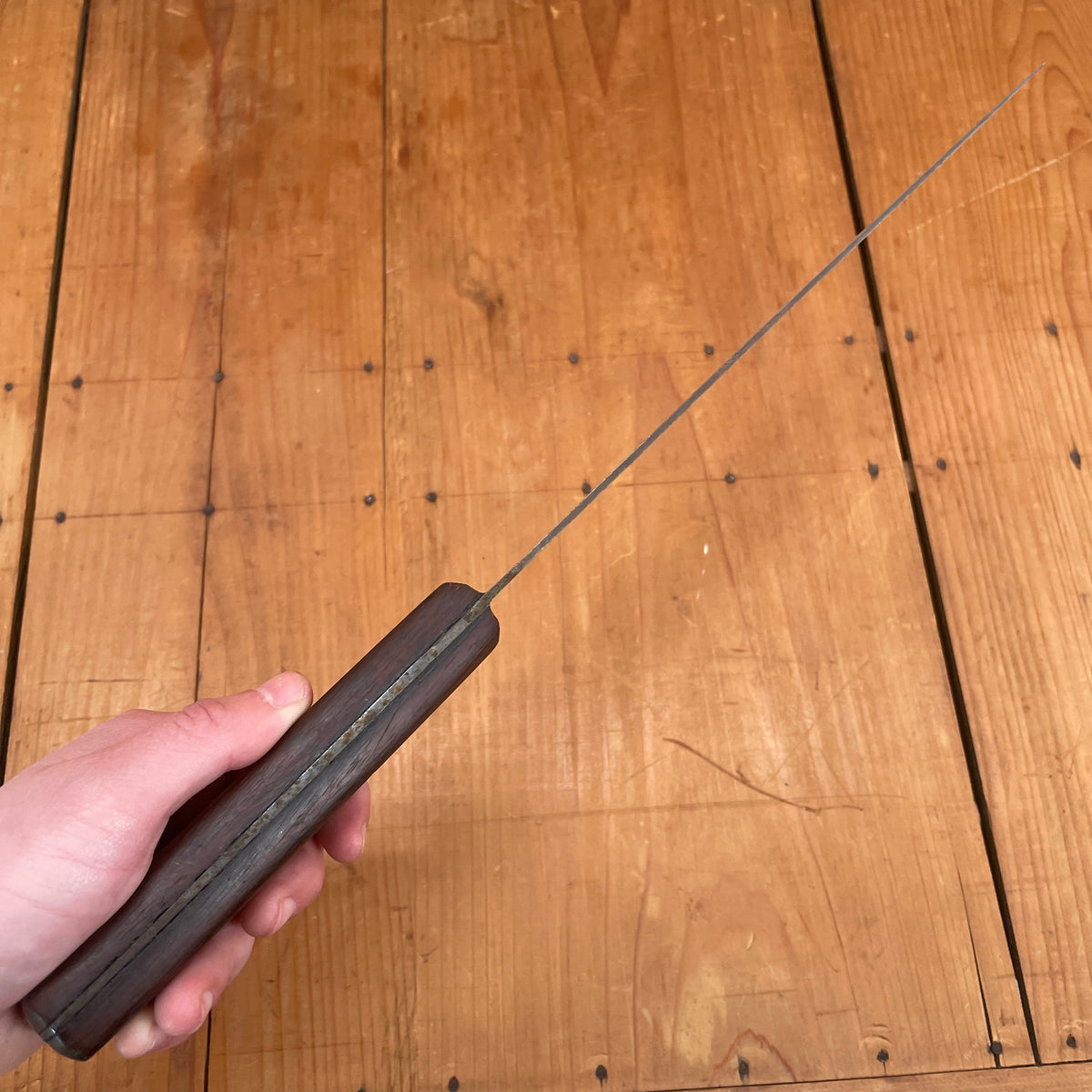 Unmarked 9.75" Scimitar Carbon Steel Rosewood USA Lamson? 1930's-60's