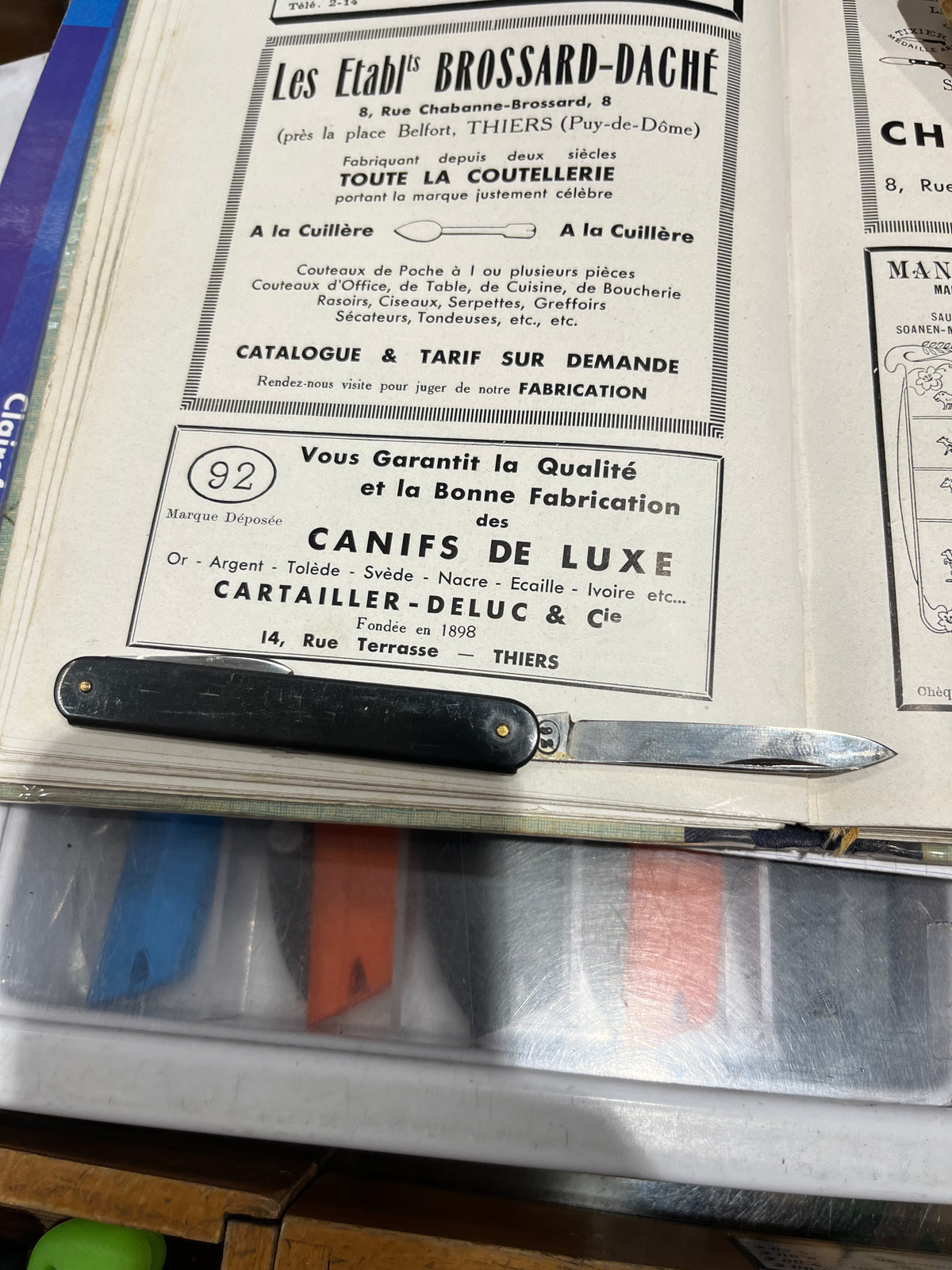 New VIntage Cartailler Deluc 92 3.25" Pen Knife Thiers 1970s