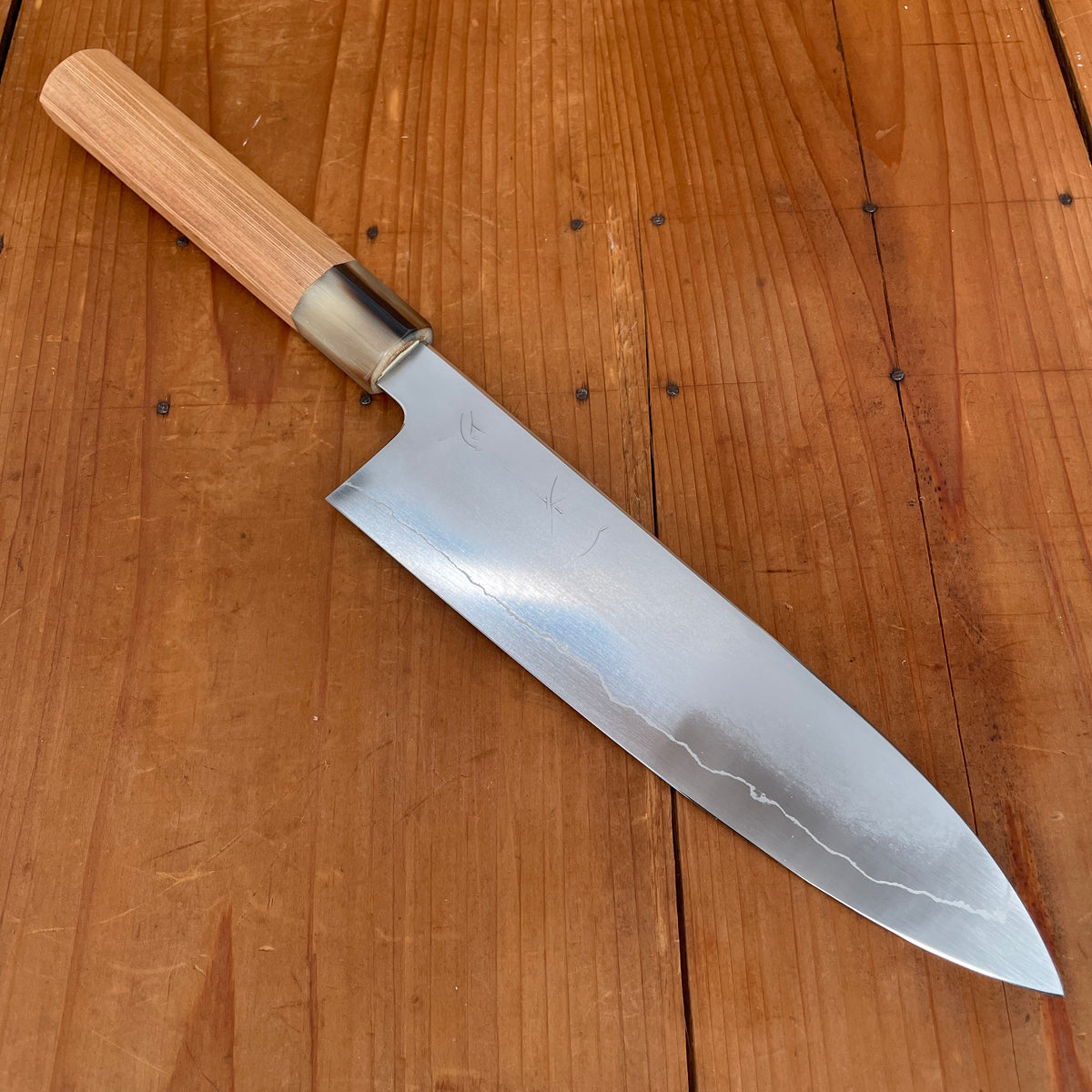 Hitohira Kikuchiyo Izo 210mm Gyuto Ginsanko Yakusugi Cedar Handle