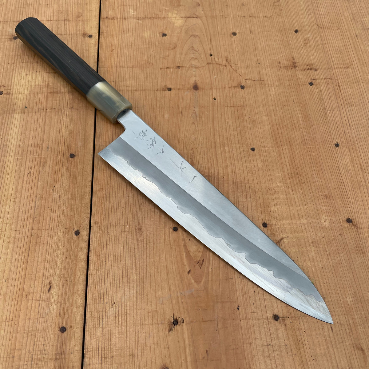 Hitohira Tanaka Kyuzo 240mm Gyuto Stainless Clad Aogami 1 Taihei  Makassar Ebony Handle