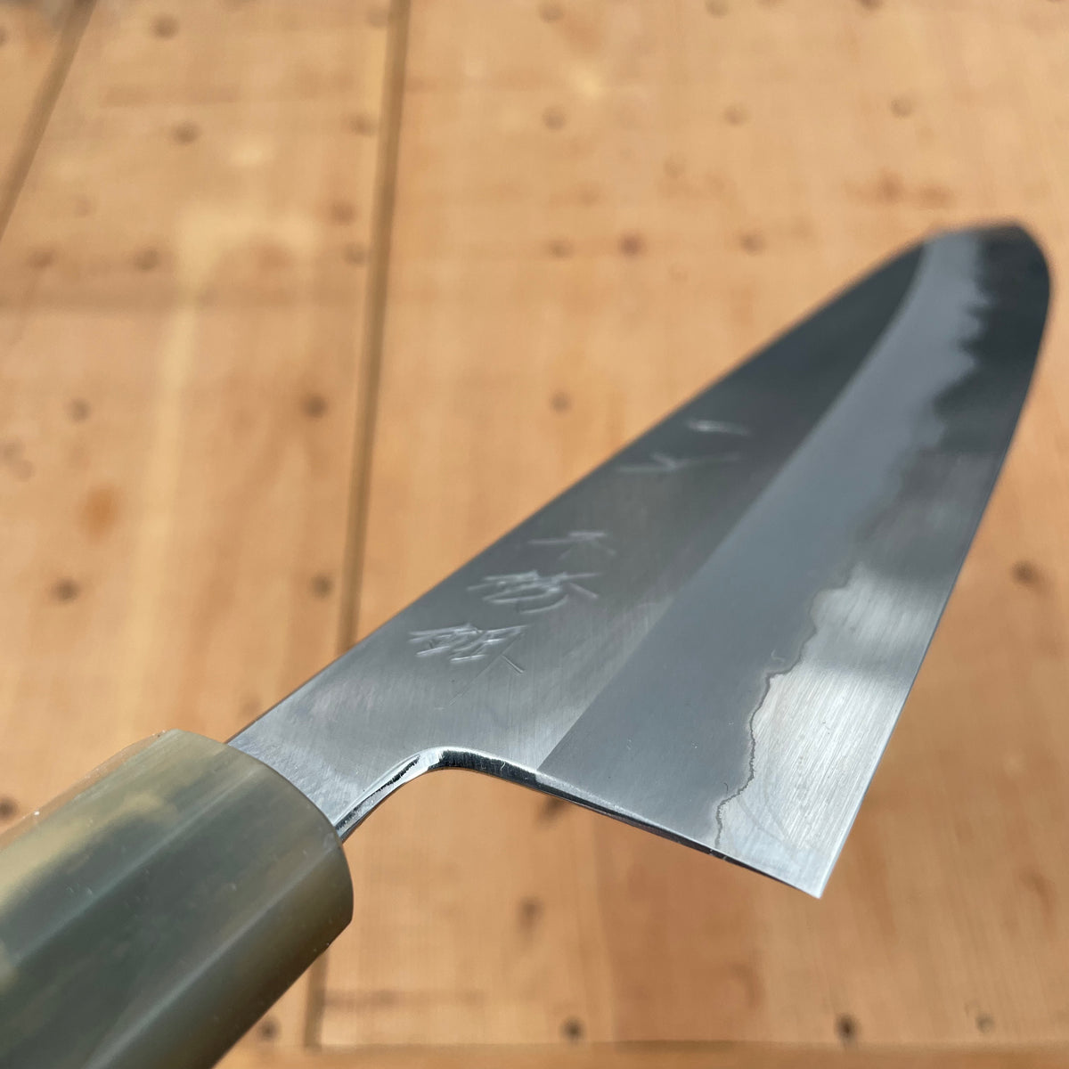 Hitohira Tanaka Kyuzo 240mm Gyuto Stainless Clad Aogami 1 Taihei Makassar Ebony Handle