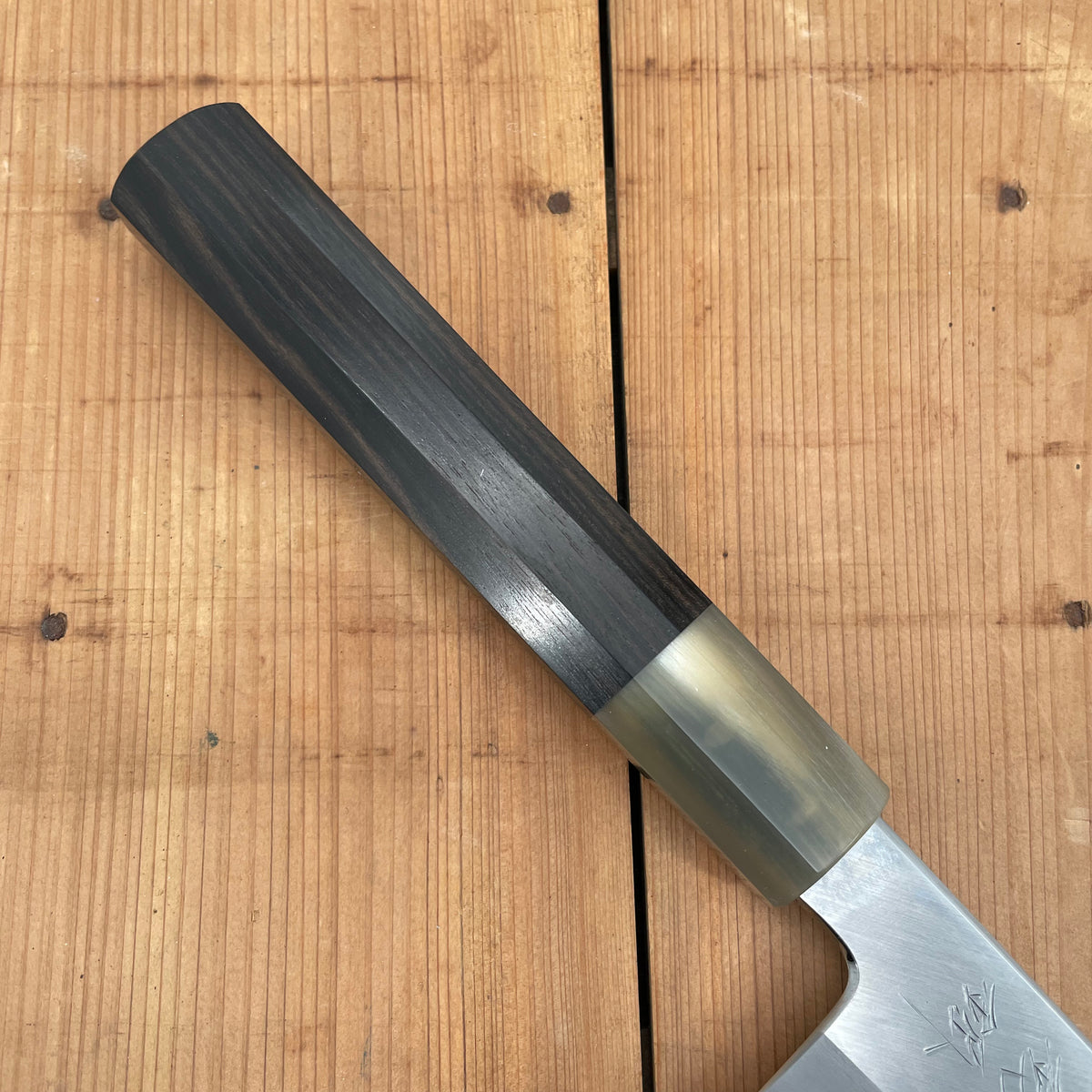 Hitohira Tanaka Kyuzo 240mm Gyuto Stainless Clad Aogami 1 Taihei Makassar Ebony Handle