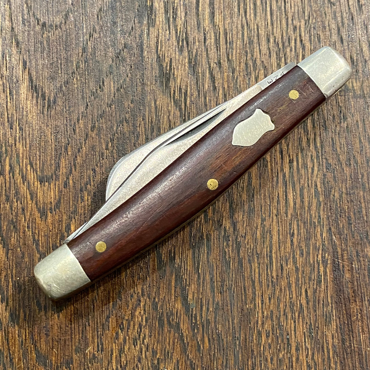 Schrade Walden 3 3/8" Stockman 832 Carbon Steel Wood Scales 1946-73