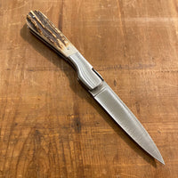 Fontenille Pataud Sperone 12cm Drop Point Stainless Lockback Stag Handle