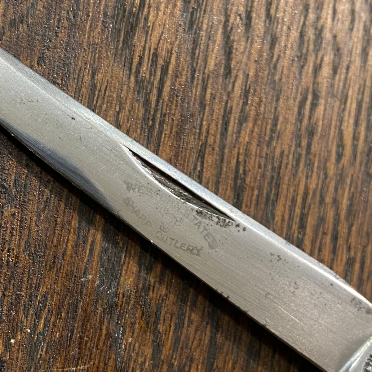 Western States 3 3/8” Serpentine Pen Carbon Blades Celluloid Scales 1911-51