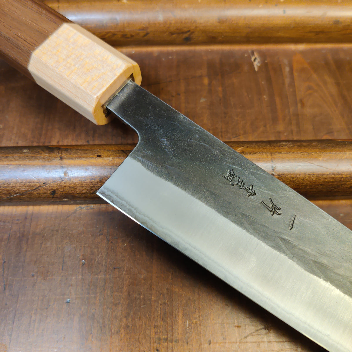 Hitohira TD 165mm Gyuto Stainless Clad Aogami 2 Kurouchi Walnut Handle