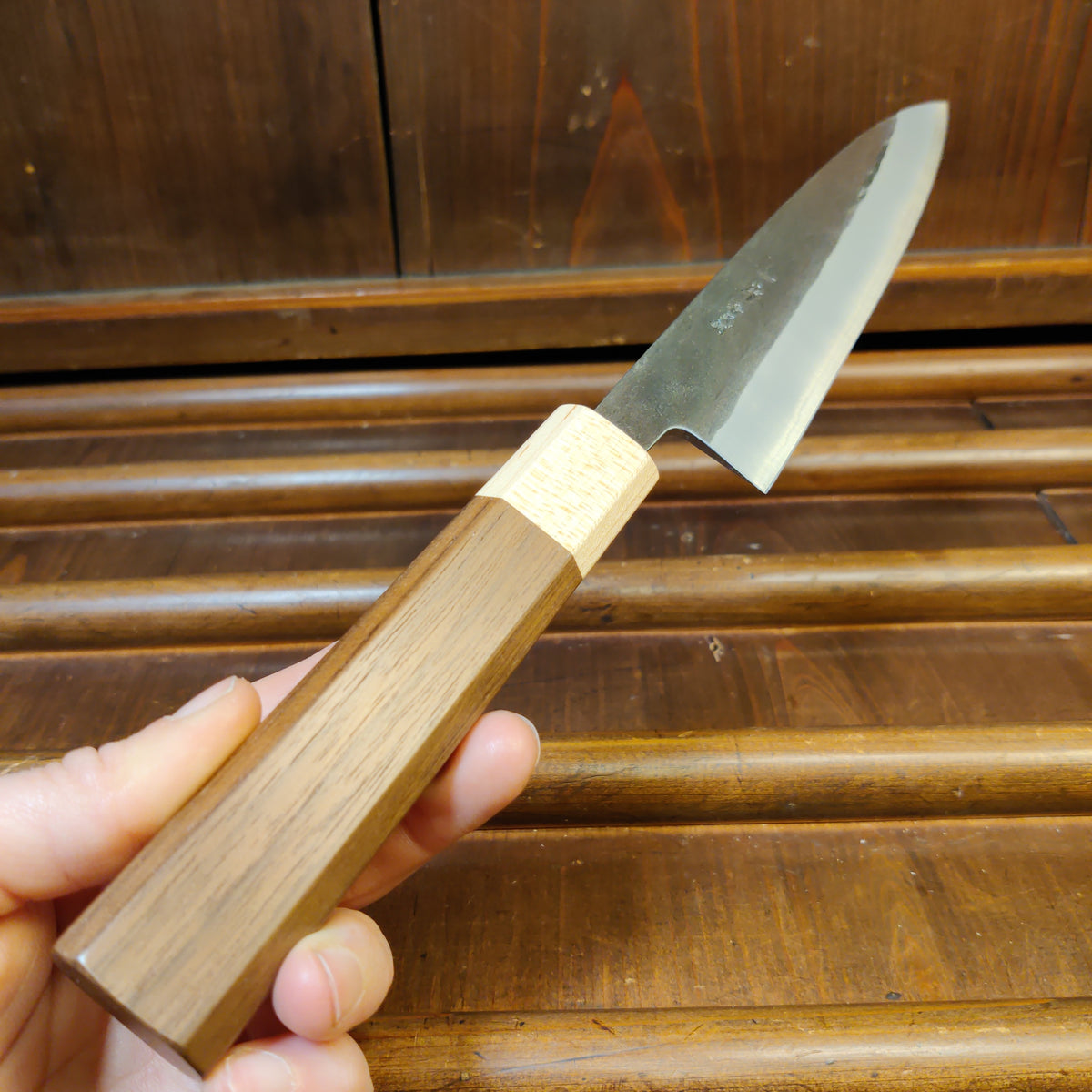 Hitohira TD 165mm Gyuto Stainless Clad Aogami 2 Kurouchi Walnut Handle