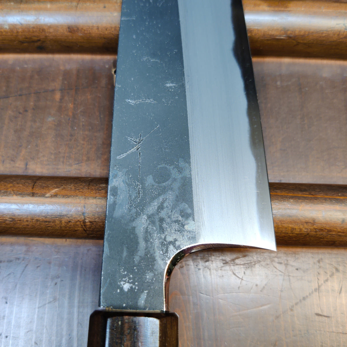 Hitohira Togashi 210mm Gyuto Aogami 2 Kurouchi Cherry Handle (Ebony End)
